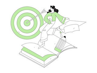 Education and learning people flat vector concept hand drawn illustration
