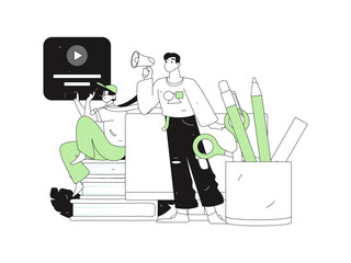 Education and learning people flat vector concept hand drawn illustration
