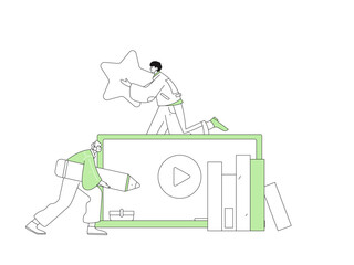 Education and learning people flat vector concept hand drawn illustration

