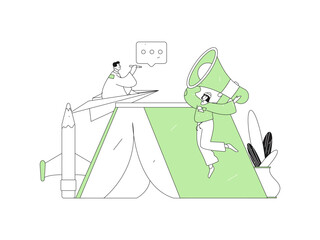 Education and learning people flat vector concept hand drawn illustration
