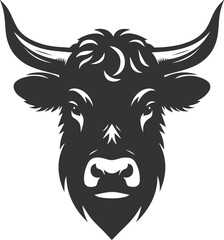 Angry bull angus cattle vector silhouette