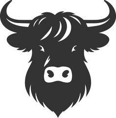 Angry bull angus cattle vector silhouette