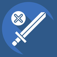 Icon No War. related to World Peace symbol. long shadow style. design editable