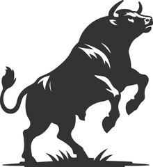 Angry bull angus cattle vector silhouette