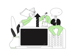 Education and learning people flat vector concept hand drawn illustration
