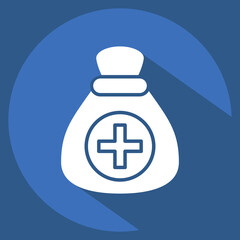 Icon Medical Donation. related to World Peace symbol. long shadow style. editable