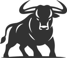 Angry bull angus cattle vector silhouette
