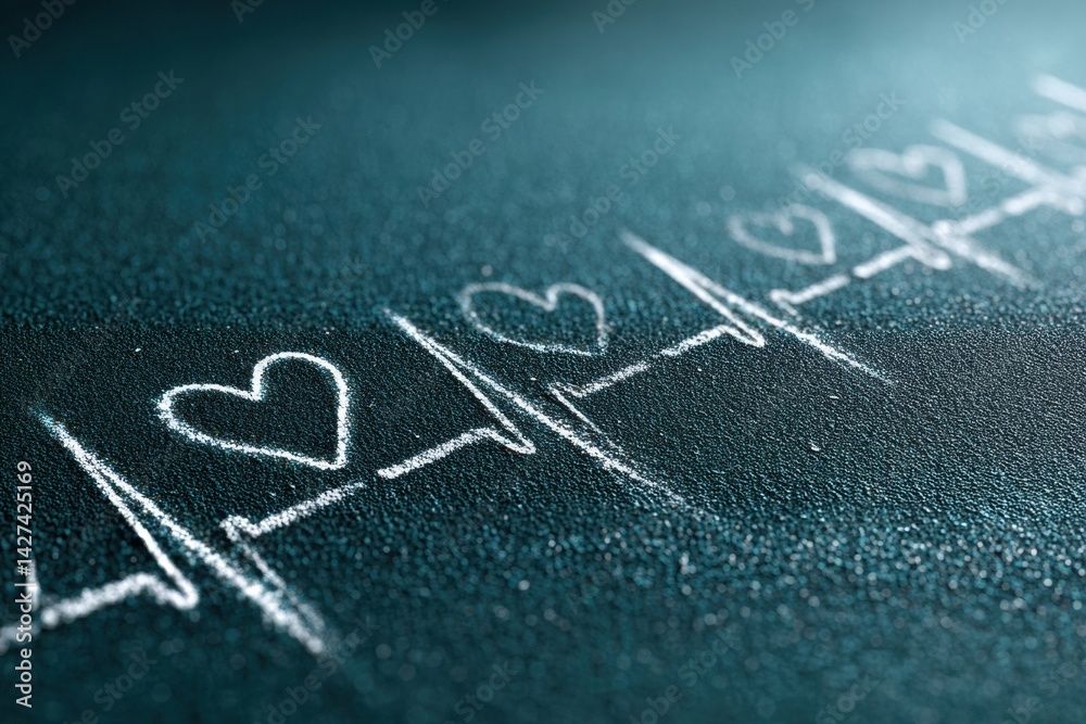 Poster heartbeat line transforming into a running track reflecting fitness and health goals for a balanced 
