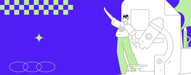 Education and learning people flat vector concept hand drawn illustration
