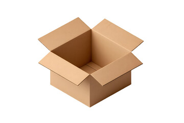 open cardboard box on transparent background 