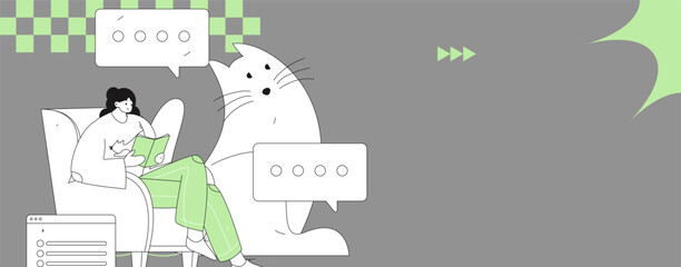 Education and learning people flat vector concept hand drawn illustration
