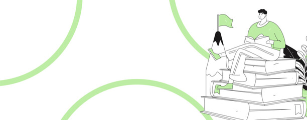 Education and learning people flat vector concept hand drawn illustration
