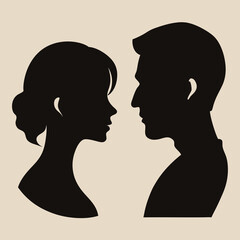 Black Silhouette Couple Profile