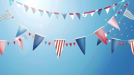 Obraz premium Flag Day Trendy Background: Where Flags Meet the Trend, Igniting the Spark of Classic Symbols and Avant - Garde Fashion