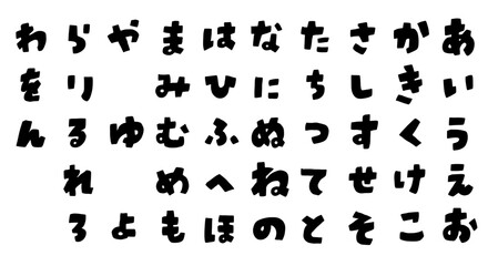 手書き文字セット　５０音　ひらがな　ハンドレタリング