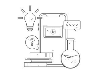 Education and learning people flat vector concept hand drawn illustration
