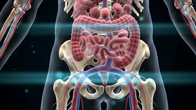 Human Digestive System 3D Animation: Detailed Anatomy Visualization