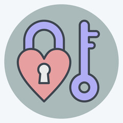 Icon Love Lock. related to World Peace symbol. color mate style. design editable