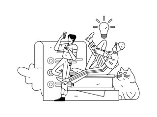 Education and learning people flat vector concept hand drawn illustration
