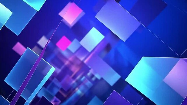 Vibrant Abstract Background with Overlapping Geometric Shapes in Blue, Purple, and Pink Dynamic Modern Visual Experience Evoking Depth and Movement.