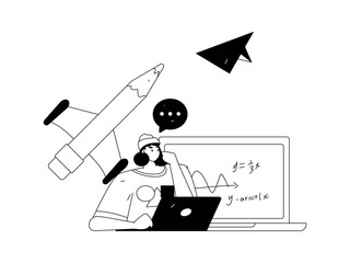 Education and learning people flat vector concept hand drawn illustration
