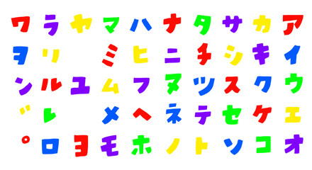 手書き文字　カタカナ　日本語　５０音　ハンドレタリング