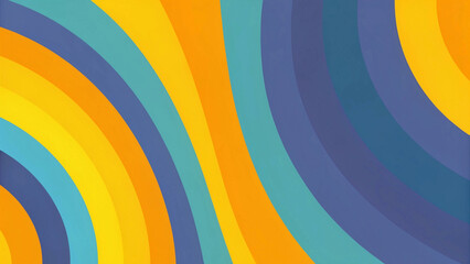 Fototapeta premium Vibrant Layered Abstract Design with Wavy Overlapping Stripes in Primary Colors
