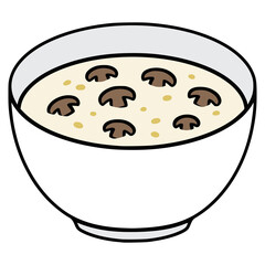 mushroom cream soup food meal healthy flat color vector illustration template design