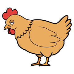 sick chicken avian influenza animal disease flat color vector illustration template design