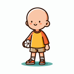 Obraz premium cartoon vector illustration of a person with bald hair