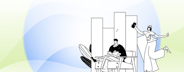 Education and learning people flat vector concept hand drawn illustration
