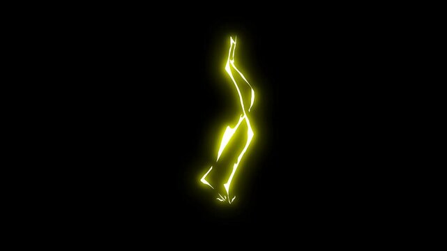simple yellow lightning animation with transparent background