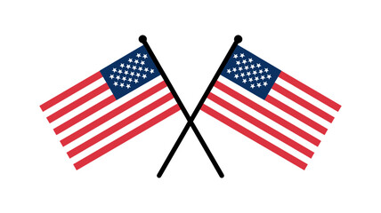 Crossed American Flags, Symbol of Patriotism