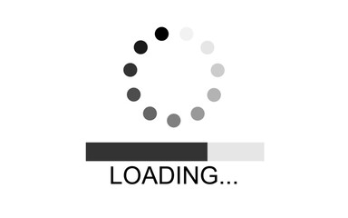 Loading circle image with bar image, loading bar image, vector loading bar and circle icon