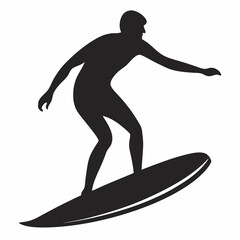 Black Silhouette Person Surfing