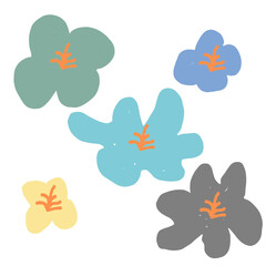 The vector of the flower using the brush technique with the navy color becomes very beautiful