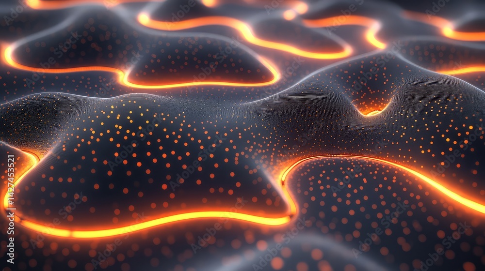 Poster concept of ai technology transforming innovation with interconnected glowing data, machine learning 