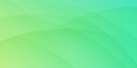 Curved Green Abstract Background with Gradient Waves