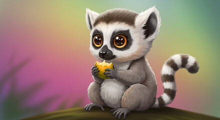Fototapeta premium Lemur Digital Painting