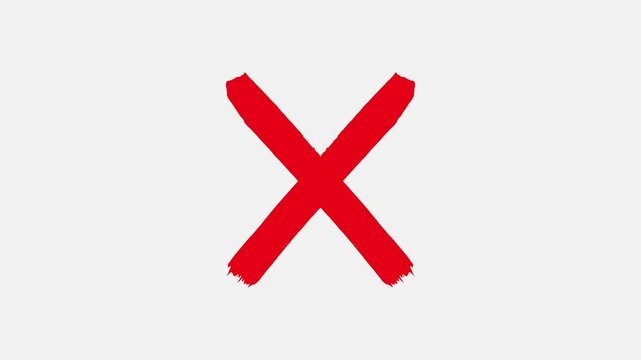 Abstract red cross painted by wide brush strokes, Abstract neon cross mark icon animation.
Cross symbol animation on white background, Red cross mark symbol appear and blink animation.