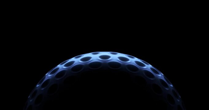 4k Resolution Video: Golf Ball in Back Light Seamless Looped Rotating on a black background