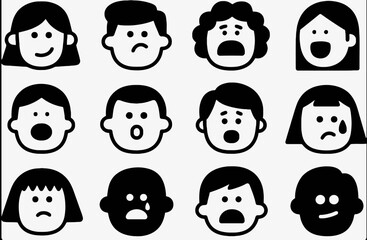 Illustration of Various Facial Expressions