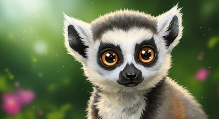 Obraz premium Lemur Digital Painting