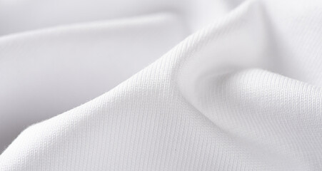white cotton fabric texture background. Creases of cloth and cotton.	