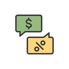 Cashback colored icons, minimalist vector illustration ,simple transparent graphic element .Isolated on white background