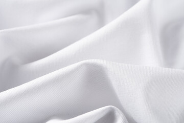 white cotton fabric texture background. Creases of cloth and cotton.	