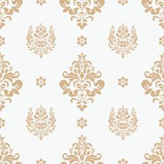 Elegant Seamless Damask Pattern – Vintage Ornamental Floral Background for Luxury Design and Home Decor