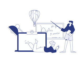 Education and learning people flat vector concept hand drawn illustration
