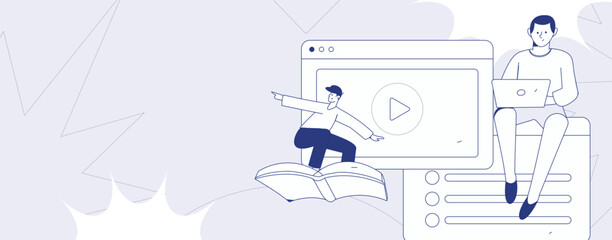 Education and learning people flat vector concept hand drawn illustration
