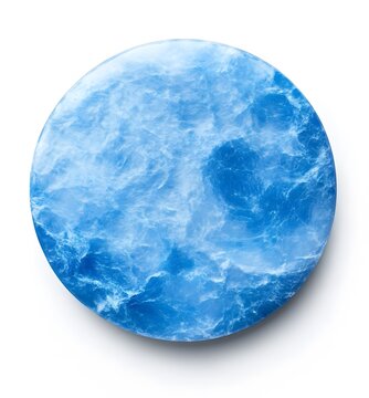 A Serene Ocean Scene Captured in a Stunning Circular Blue Marble-Effect Phone Grip or Desk Decoration